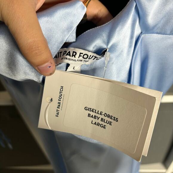 Fait Par Foutch Giselle Dress Baby Blue Size L NWT - Picture 6 of 7